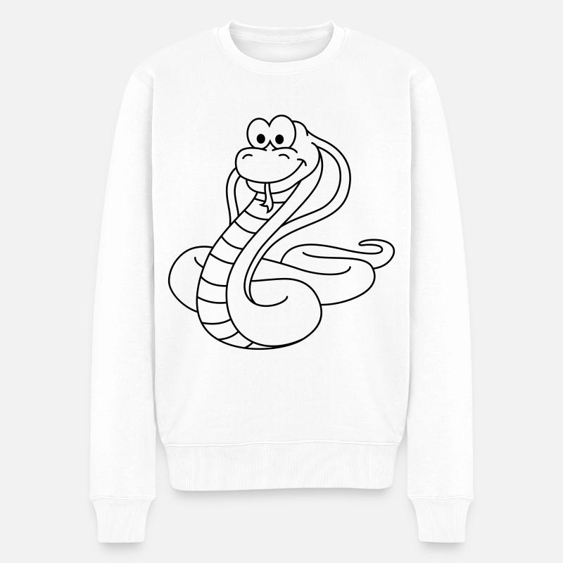 Serpent Cobra Comic Animal - Pull Premium bio Homme - blanc