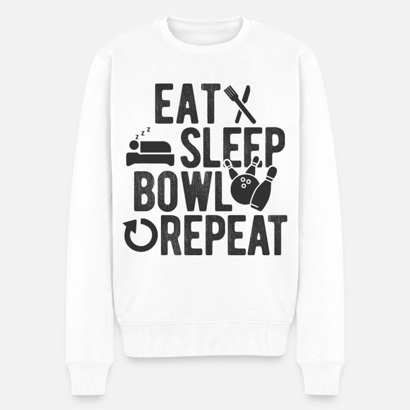 Bowling - Männer Premium Bio Pullover - Weiß