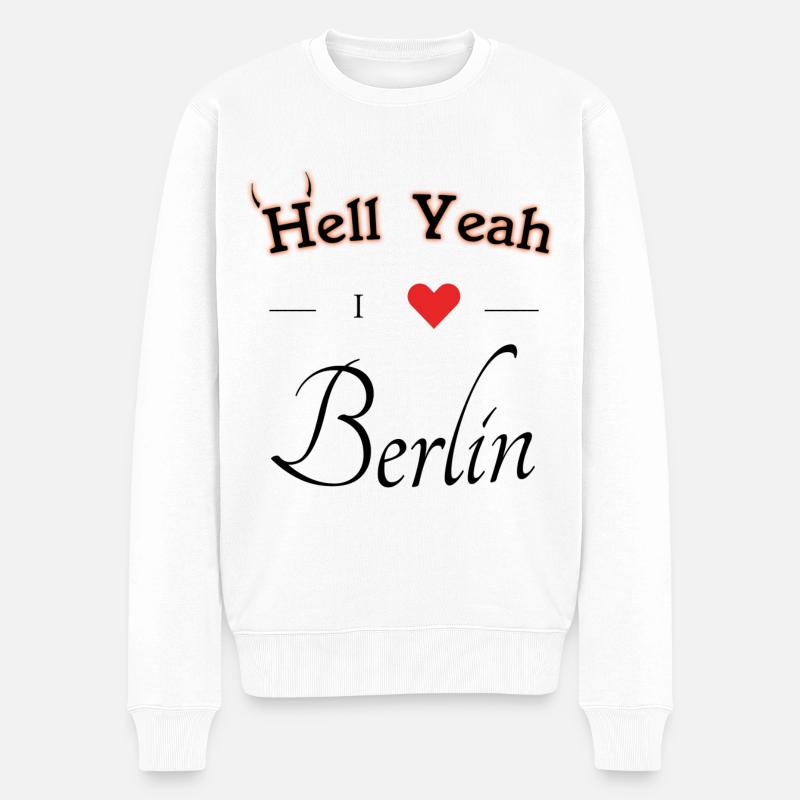 Berlin - Männer Premium Bio Pullover - Weiß