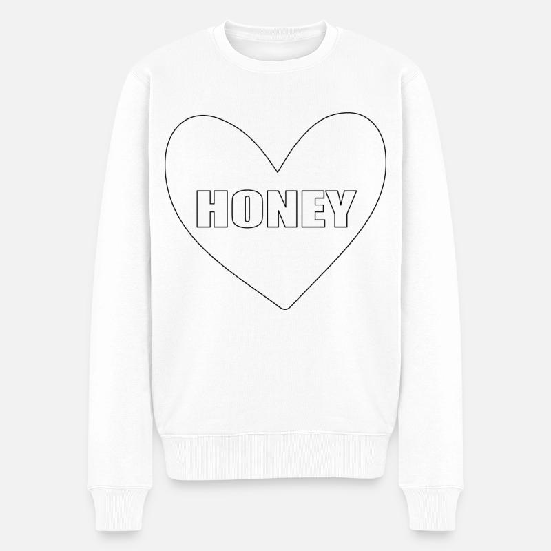 Honey Heart - Pull Premium bio Homme - blanc