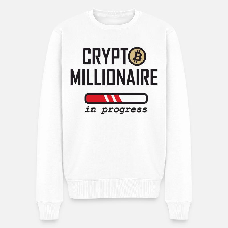 Krypto Millionär in Bearbeitung - Männer Premium Bio Pullover - Weiß