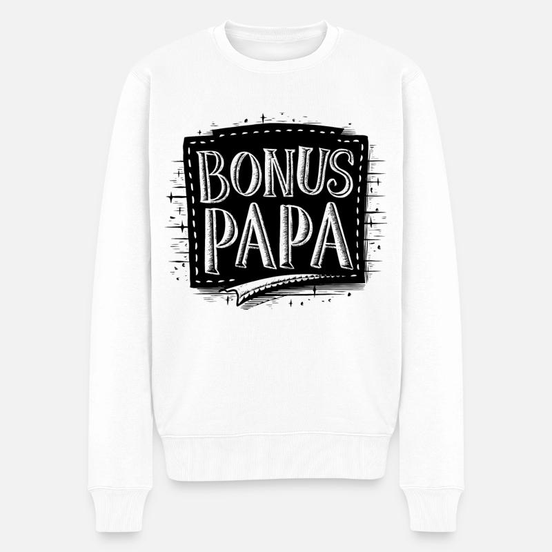 Bonus Papa - Männer Premium Bio Pullover - Weiß