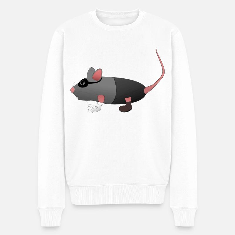 Gauner-Maus in Aktion - Männer Premium Bio Pullover - Weiß