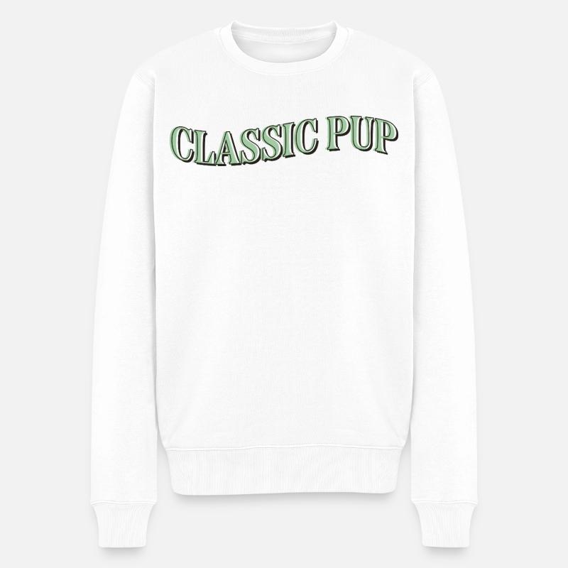 Chiot classique – Vintage Dog Love - Pull Premium bio Homme - blanc