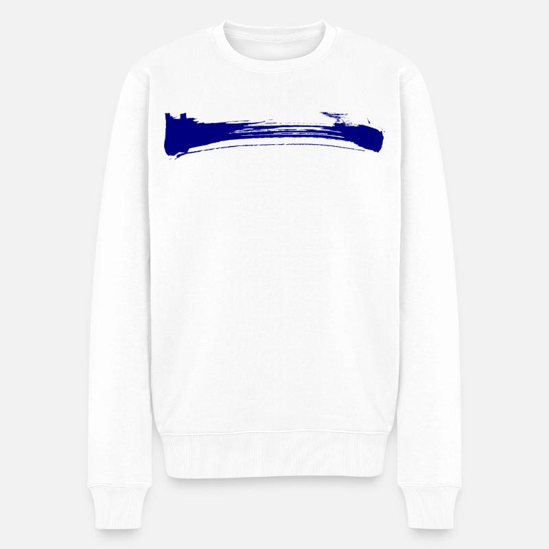 Rayures - Coup de pinceau - Pull Premium bio Homme - blanc