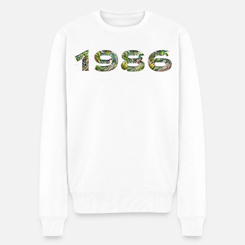 1986 - Männer Premium Bio Pullover - Weiß