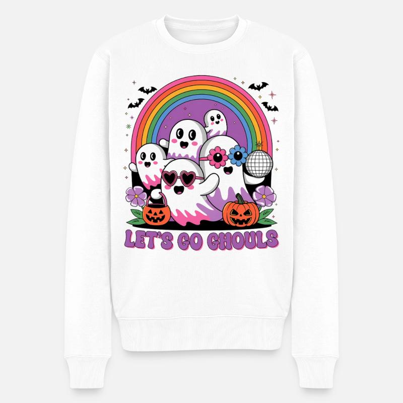 Geist Halloween - Männer Premium Bio Pullover - Weiß