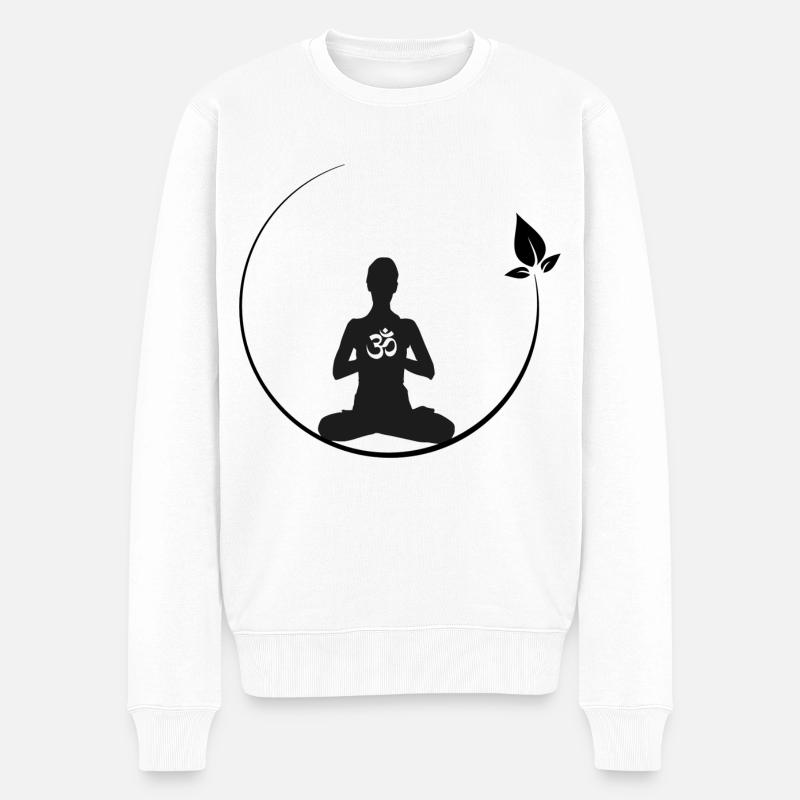 Meditation - Männer Premium Bio Pullover - Weiß