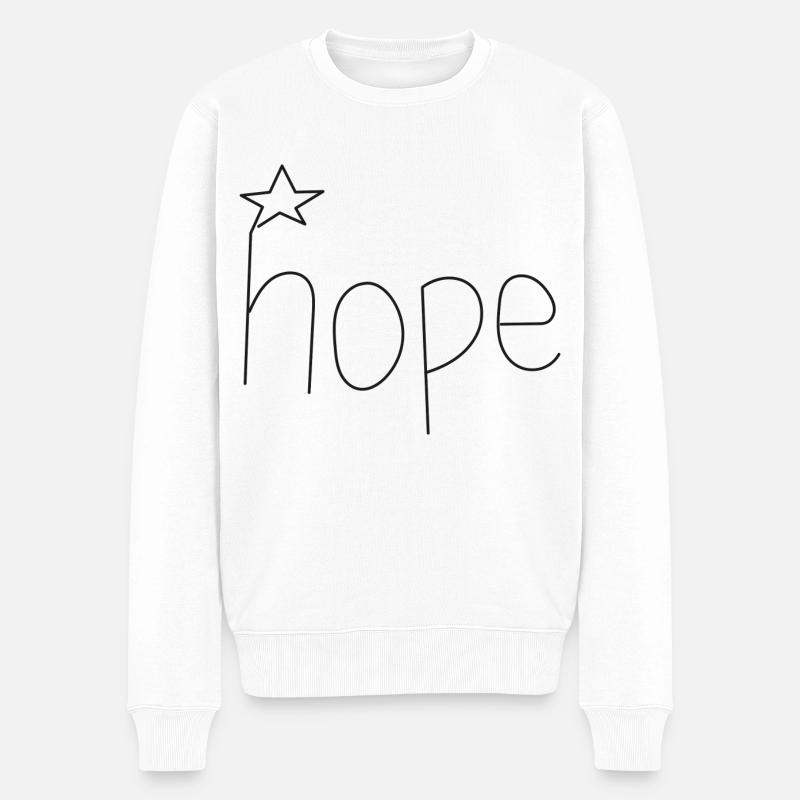 Hope - Männer Premium Bio Pullover - Weiß