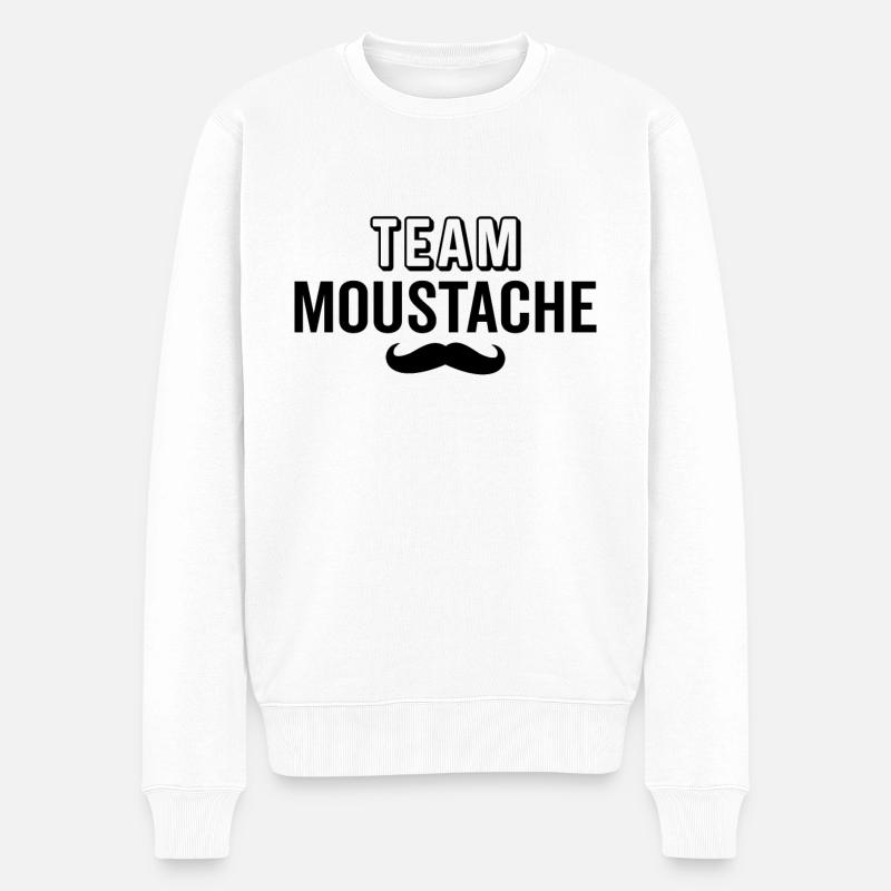 Team moustache - Pull Premium bio Homme - blanc