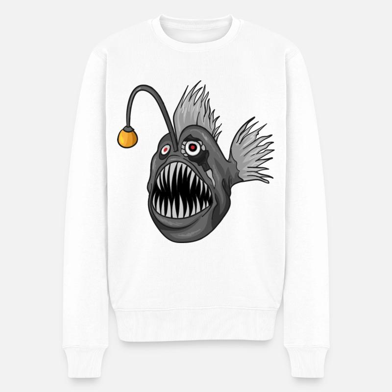 Un poisson du diable effrayant - Pull Premium bio Homme - blanc