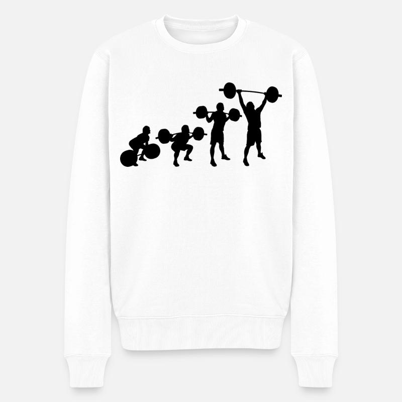 Gewichtheben - Männer Premium Bio Pullover - Weiß