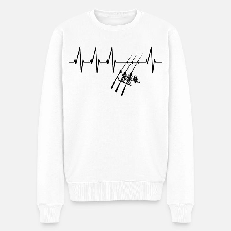 Angeln - Männer Premium Bio Pullover - Weiß
