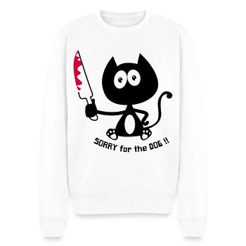 Mörderische Katze, Killerkatze, Katzenhumor! - Männer Premium Bio Pullover - Weiß - Vorne - Thijin (182cm)