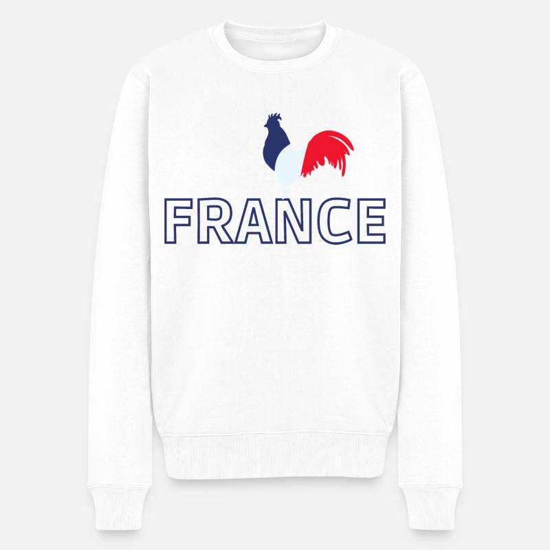 FRANKREICH - Männer Premium Bio Pullover - Weiß
