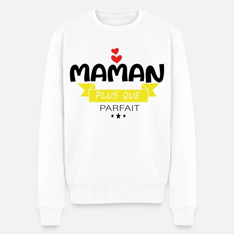 Maman Plus Que Parfaite - Pull Premium bio Homme - blanc