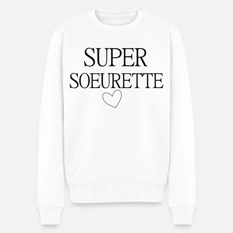 SUPER SOEURETTE COEUR - Pull Premium bio Homme - blanc