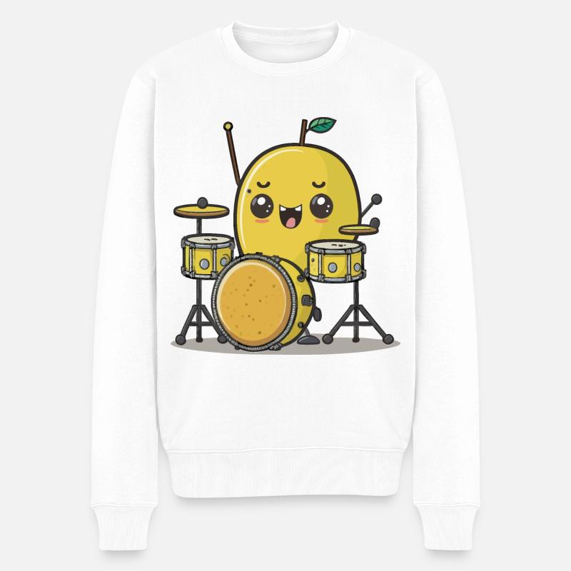 Citron Beats - Pull Premium bio Homme - blanc