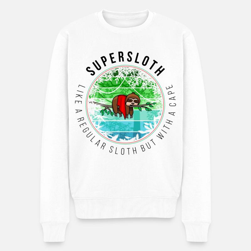Supersloth dans la jungle - Pull Premium bio Homme - blanc