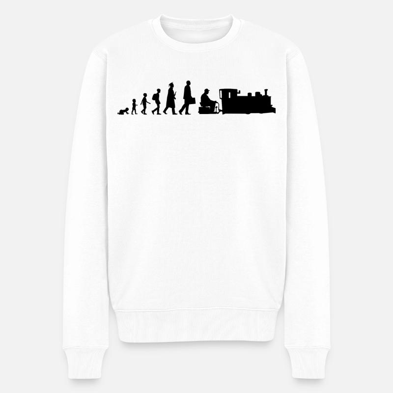 Entwicklung Zugliebhaber - Männer Premium Bio Pullover - Weiß