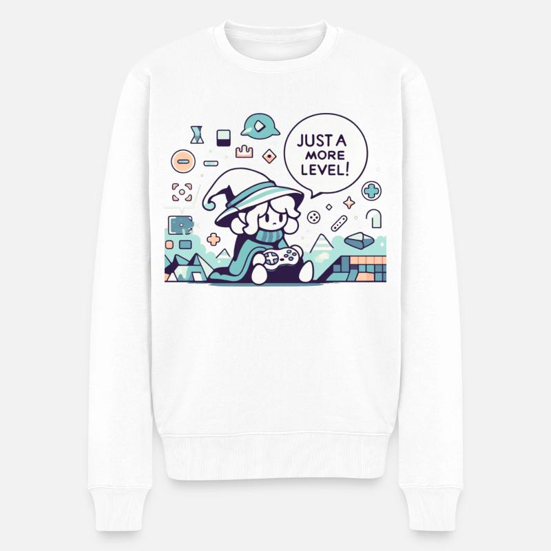 Gaming Wizard - Männer Premium Bio Pullover - Weiß