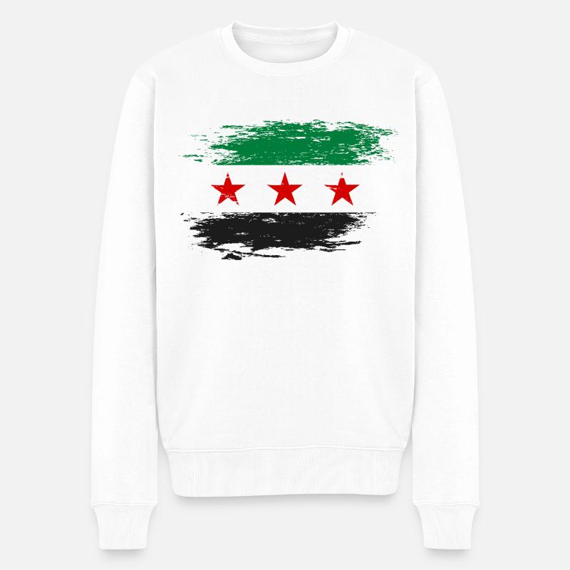Drapeau syrien utilisé - Pull Premium bio Homme - blanc