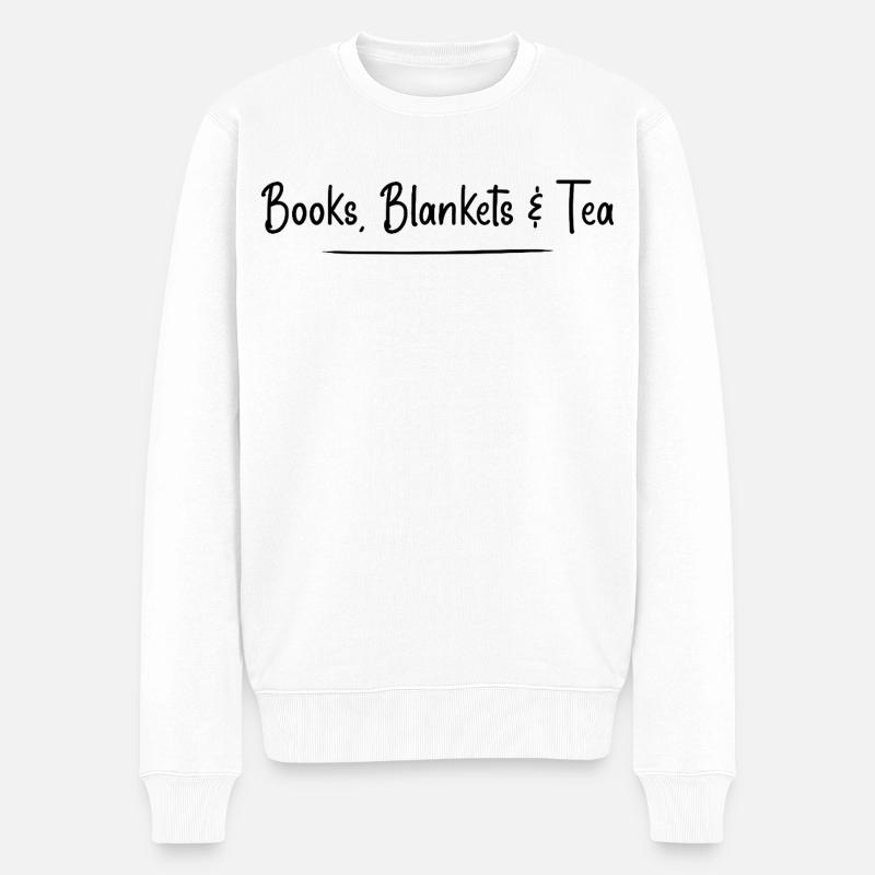 books, blankets and tea - Pull Premium bio Homme - blanc