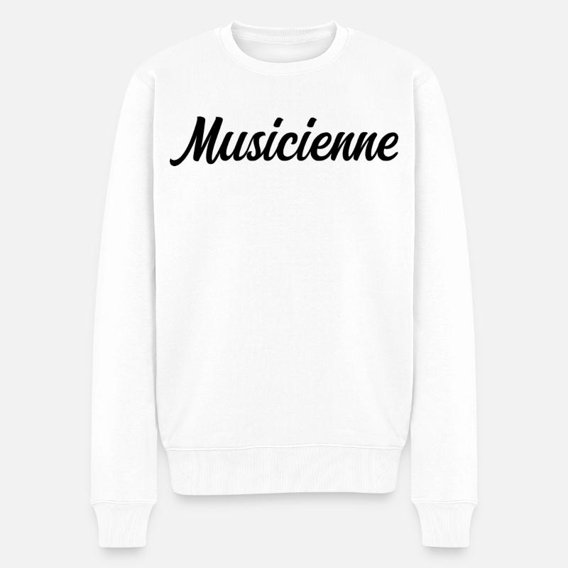 Musiker Künstler Melodie Instrument Leidenschaftlich - Männer Premium Bio Pullover - Weiß