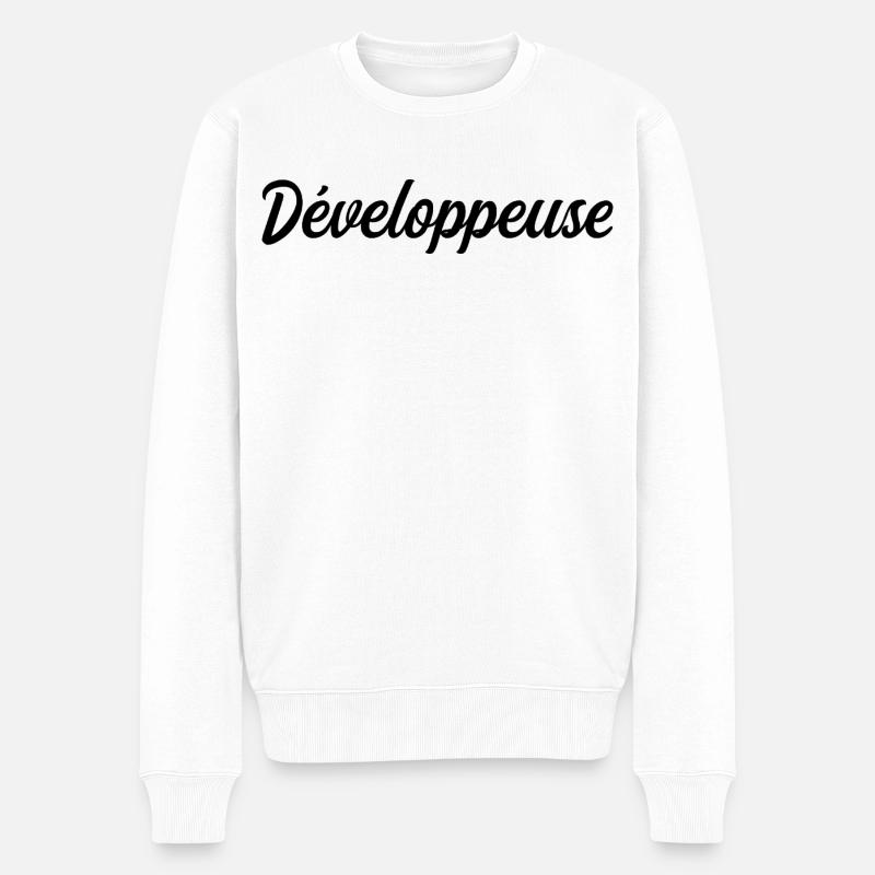 Développeuse Web Code Logiciel Application Tech - Pull Premium bio Homme - blanc
