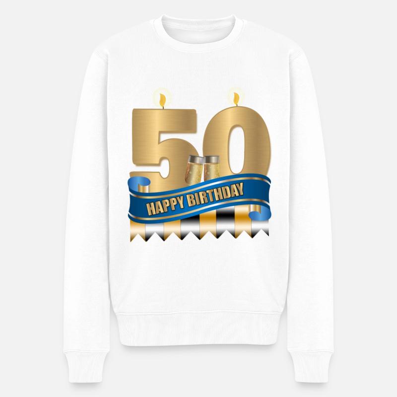 50e anniversaire - Pull Premium bio Homme - blanc