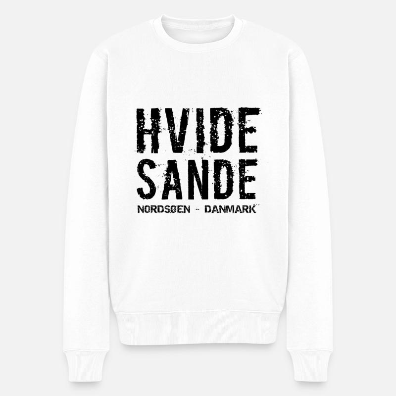Hvide Sande, Westjütland, Dänemark, Nordsee - Männer Premium Bio Pullover - Weiß
