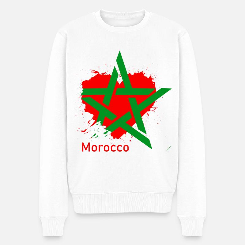 Marokko meine Liebe - Männer Premium Bio Pullover - Weiß