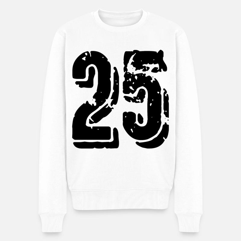 25 Zahl Trikot - Männer Premium Bio Pullover - Weiß