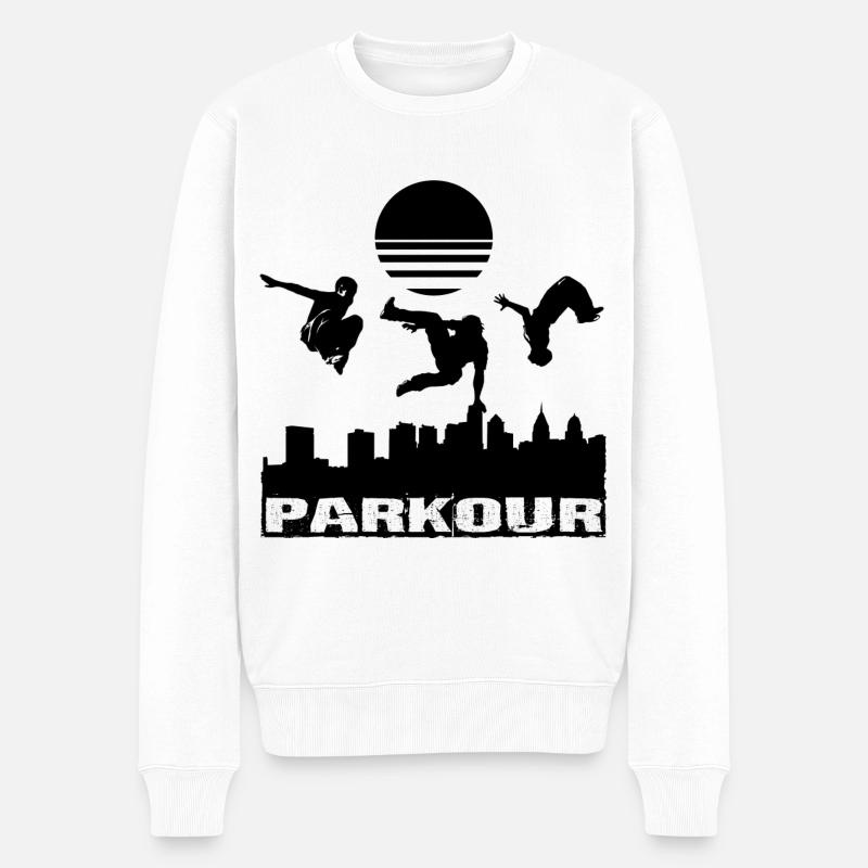 Parkour - Männer Premium Bio Pullover - Weiß