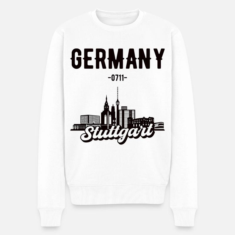 Stuttgart Allemagne Home Gift - Pull Premium bio Homme - blanc