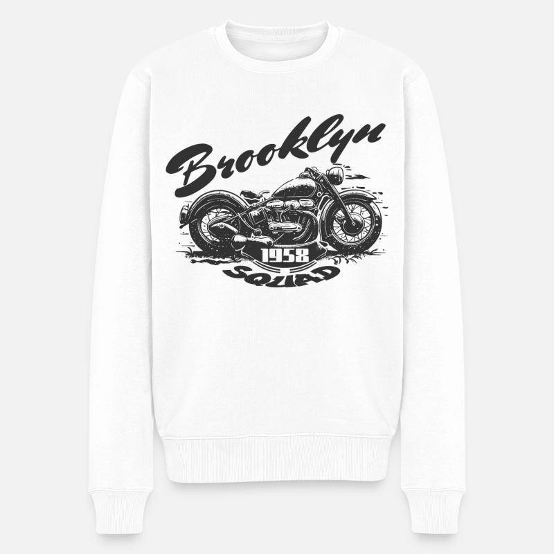 Brooklyn Kader - Männer Premium Bio Pullover - Weiß