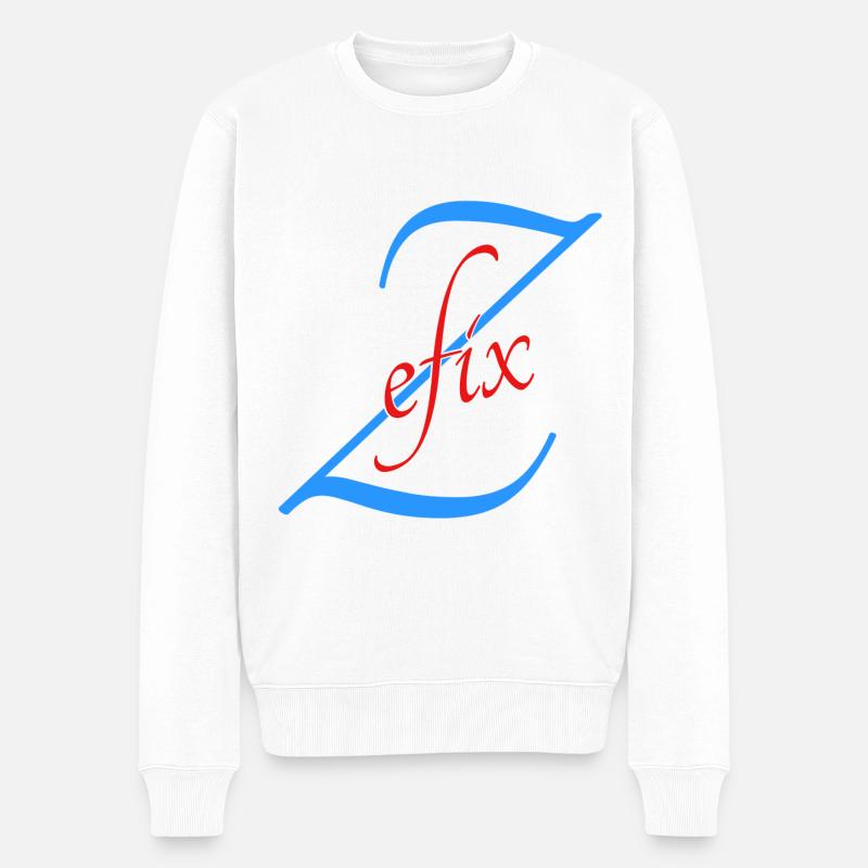 Bayern Spruch Zefix - Männer Premium Bio Pullover - Weiß