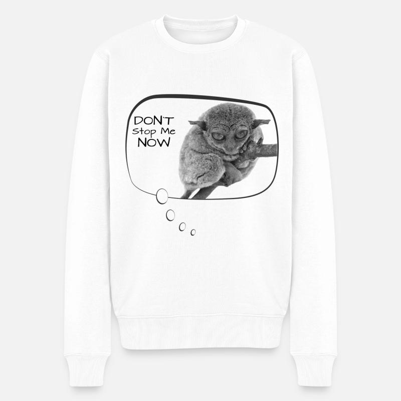 Maki, Koboldmaki - Männer Premium Bio Pullover - Weiß
