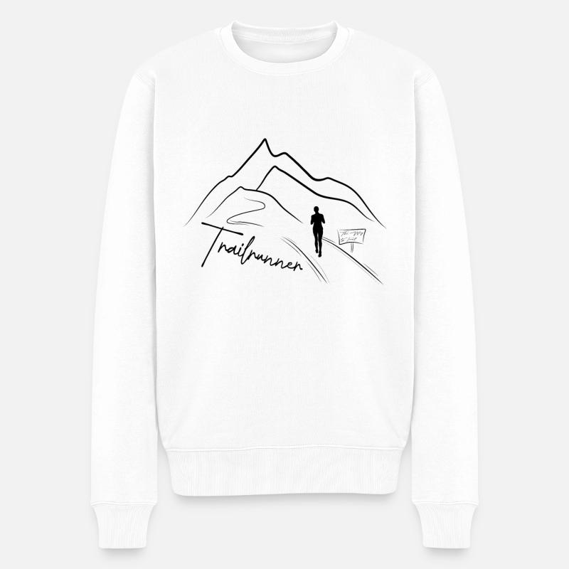 Trailrunner "The Way to Trail" - Männer Premium Bio Pullover - Weiß