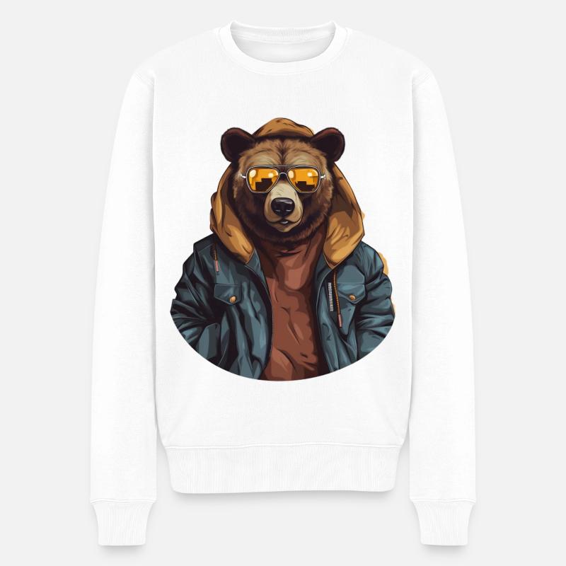 Ours de rue | Amants d’ours - Pull Premium bio Homme - blanc