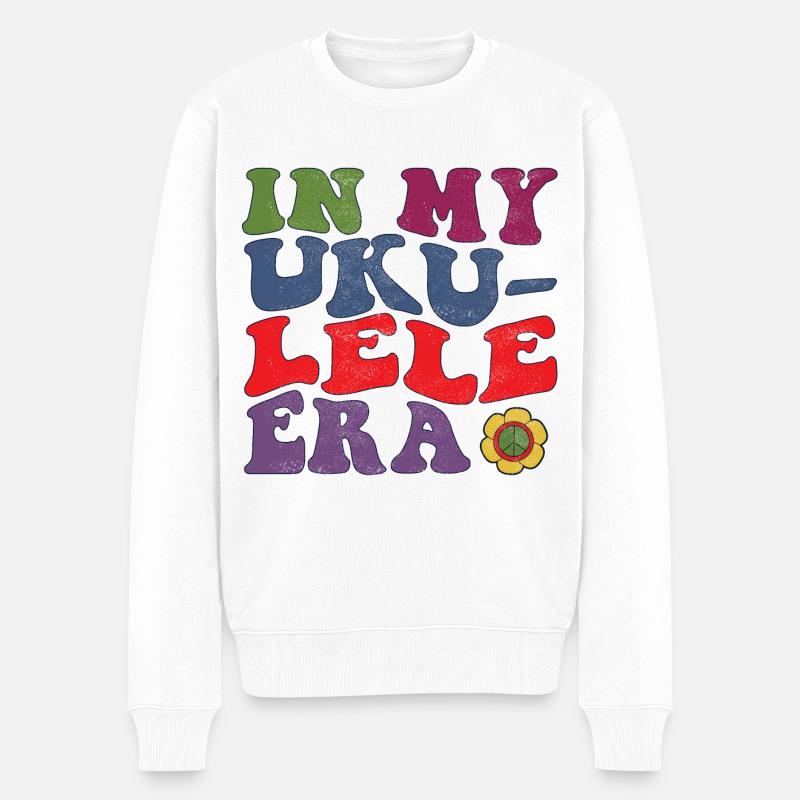 À l’ère du ukulélé - Pull Premium bio Homme - blanc
