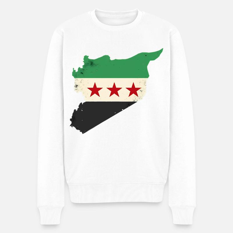Freies Syrien Flagge - Männer Premium Bio Pullover - Weiß
