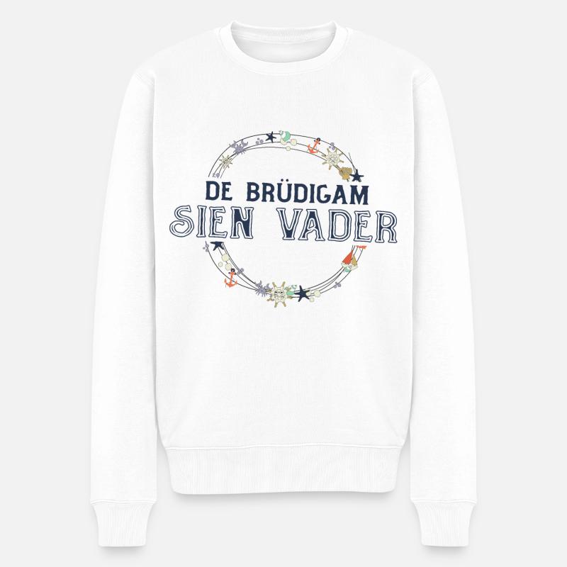 Vater des Bräutigams - Männer Premium Bio Pullover - Weiß