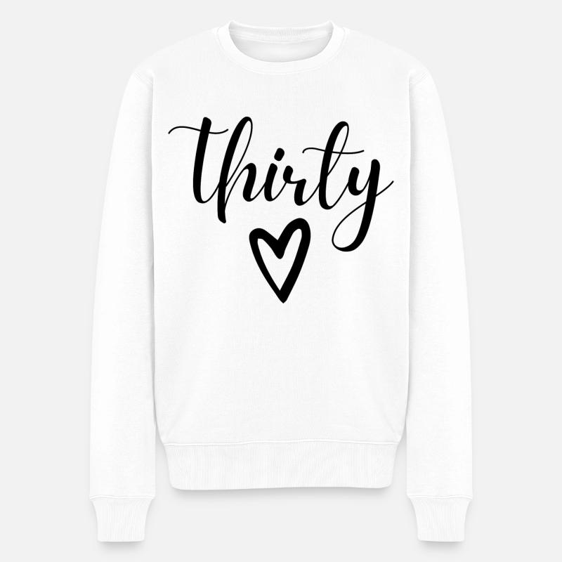 30. Geburtstag - Männer Premium Bio Pullover - Weiß