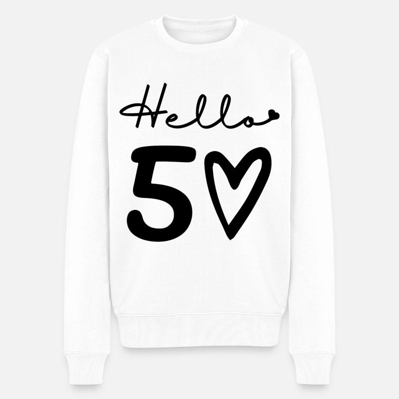 Hallo 50. 50. Geburtstag - Männer Premium Bio Pullover - Weiß