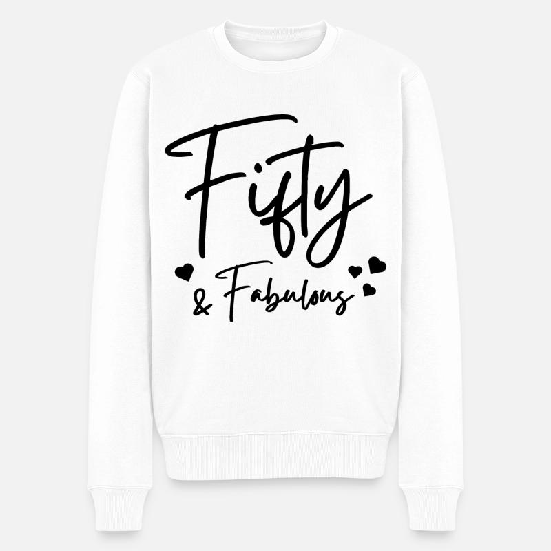 Fünfzig fabelhaft - Männer Premium Bio Pullover - Weiß