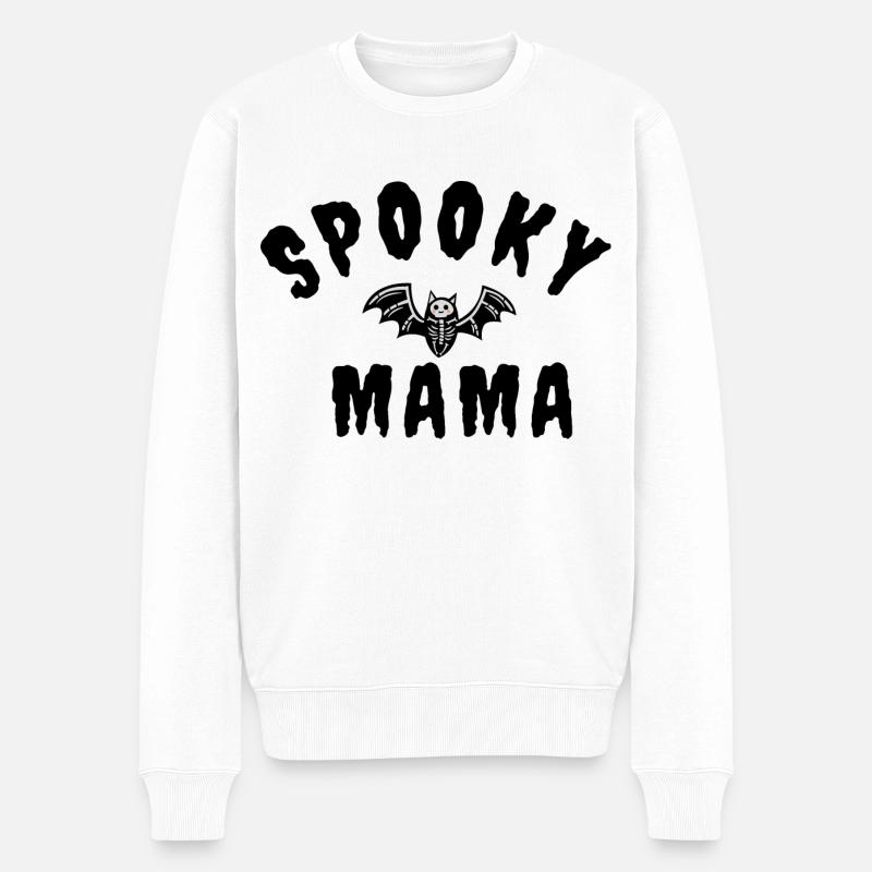 gruselige Mama - Männer Premium Bio Pullover - Weiß