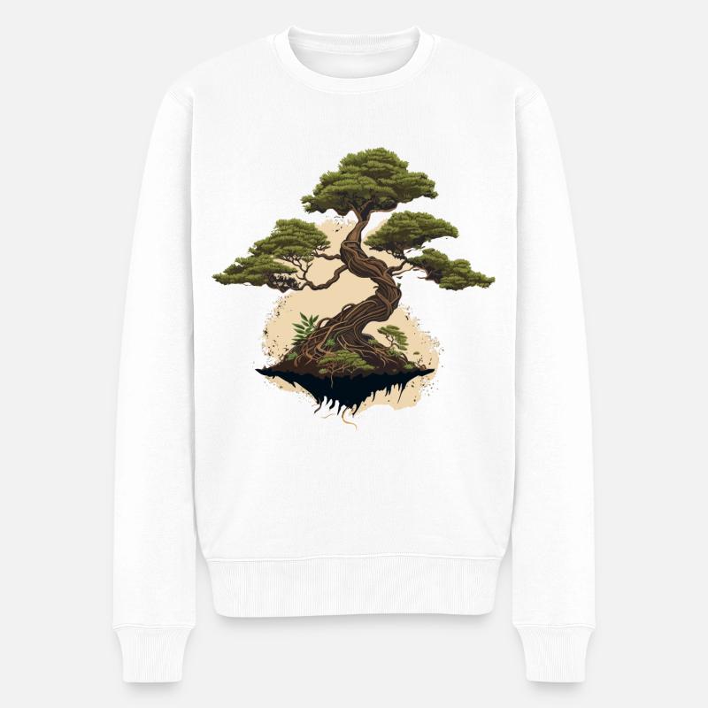 Beauté simple du bonsaï - Pull Premium bio Homme - blanc
