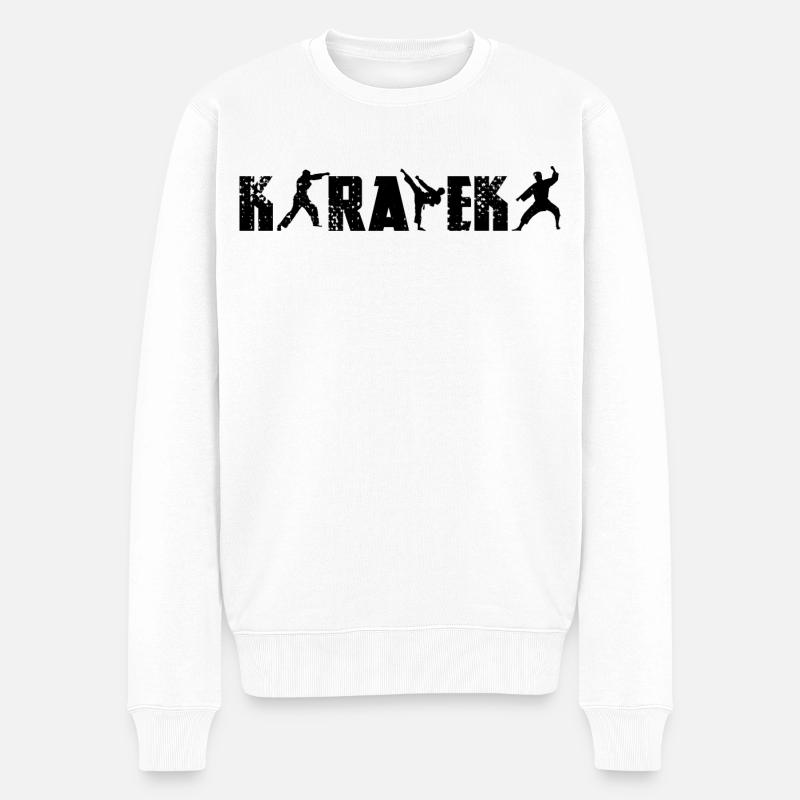 Karateka - Männer Premium Bio Pullover - Weiß