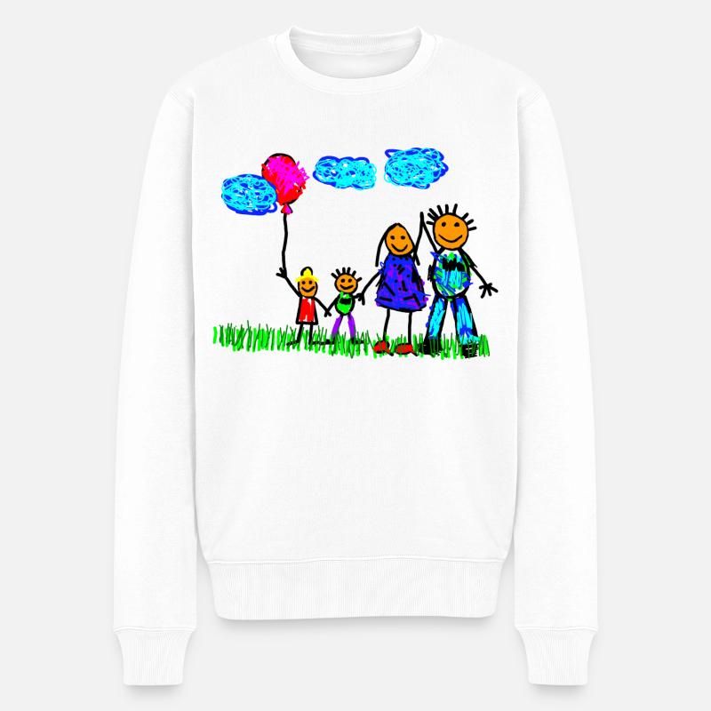 happy family - Männer Premium Bio Pullover - Weiß